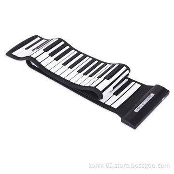 USB 88-key roll up piano with silicone keyboard for PC